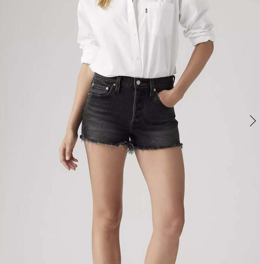 Levi's 501 Original Fit High Rise Women's Denim Cutoff Shorts Size 27 Black